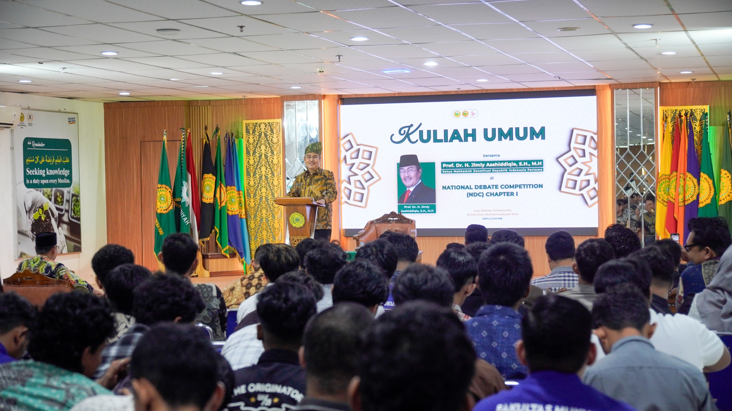 Kuliah Umum dan National Debate Competition FH UMRI, Hadirkan Prof. Jimly Asshiddiqie.